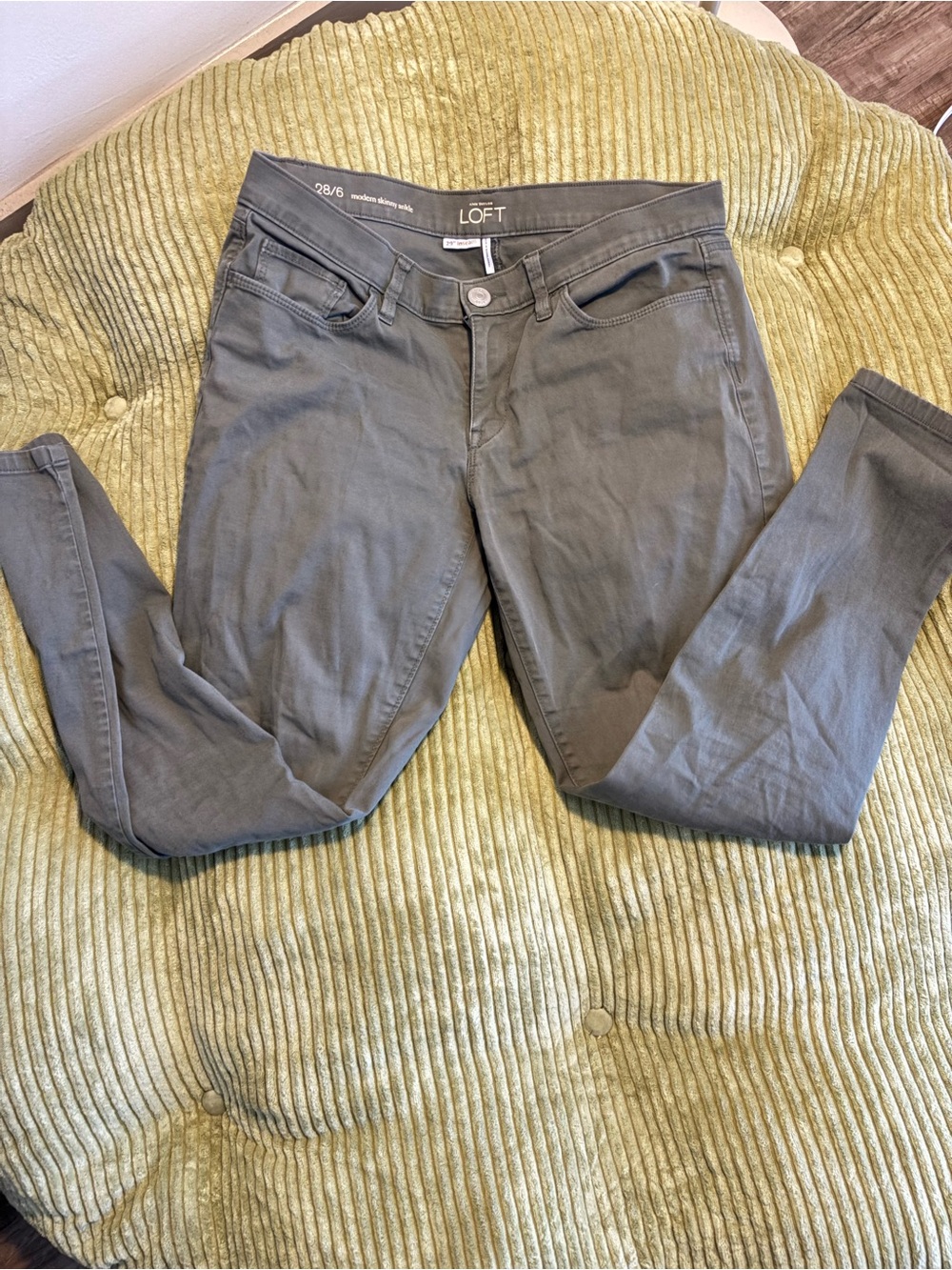 Ann Taylor Olive Green Skinny Jeans